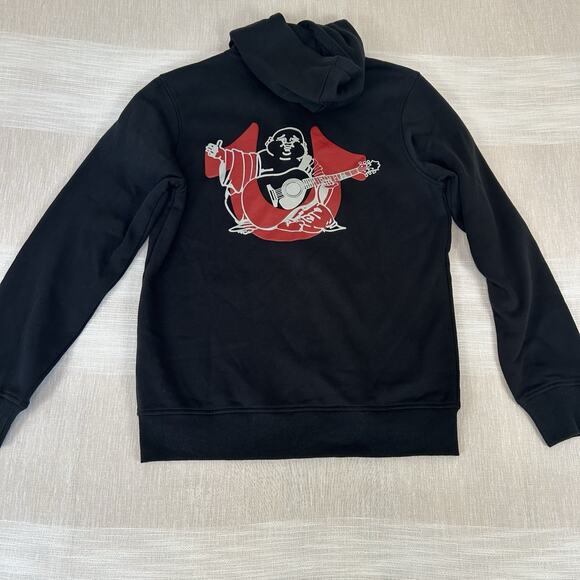 True Religion Men's Sz Small Classic Buddha Logo Full Zip Up Hoodie Fleece S NWT - Picture 1 of 10